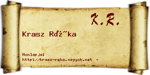 Krasz Réka névjegykártya